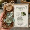 Emotional Support Gift Glass Animal Gift, Cute Recycled Pocket Hug Turtle/Bird/Frog Stress Relief Desk Decor Keepsake with Encouragement Card, Comfort