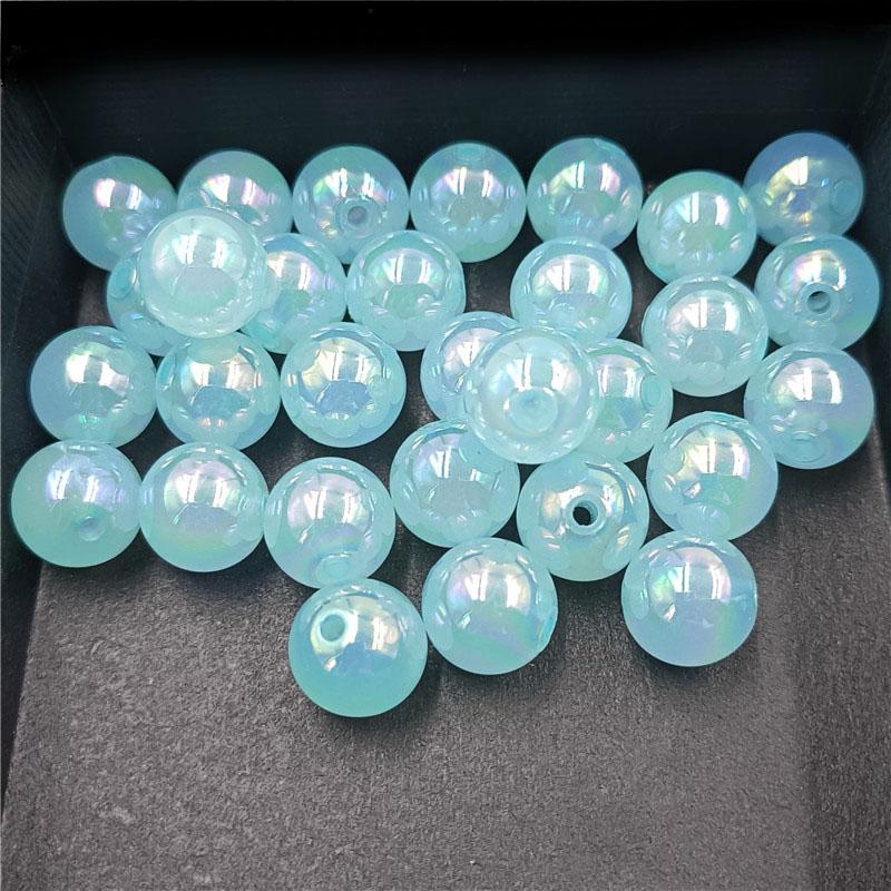 Home Party Supplies Acrylic UV Dazzle Necklace Accessories Fashion 10/12/14mm Bracelet Jelly Color Luminous 10pcs Beaded Material Round Beads DIY