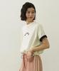 Milkfed Casual Colored Sleeve Edge Short Off White Women's Top,