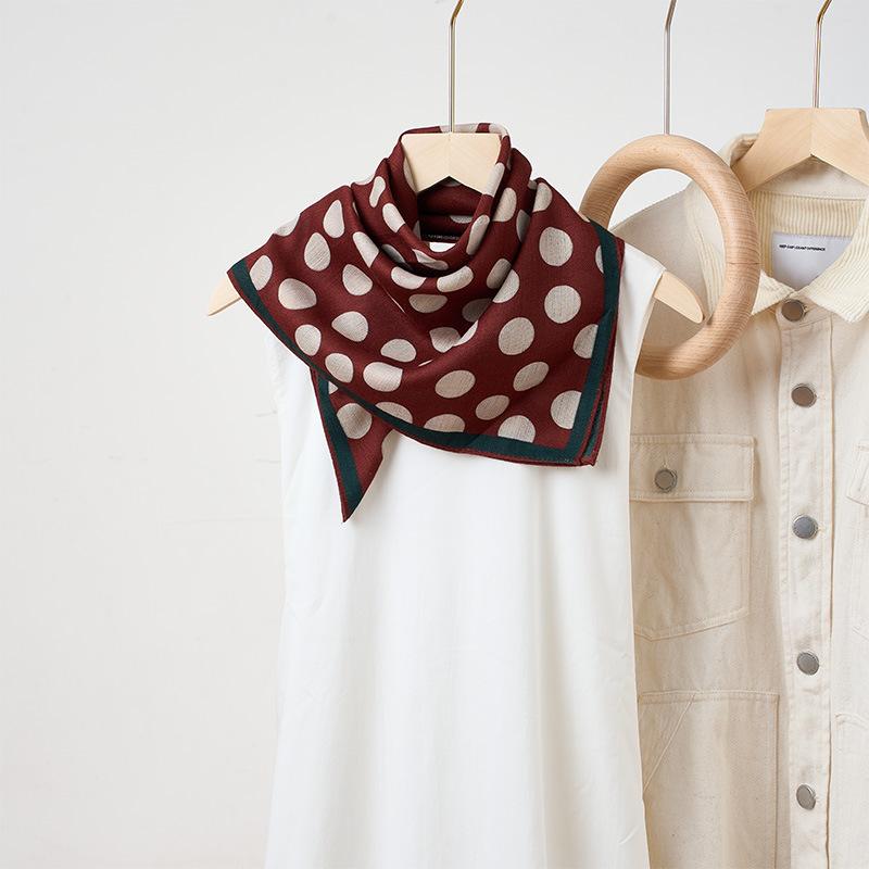 Elegant Polka Dot Double Sided Printed Versatile Women Fashion Neck Scarf