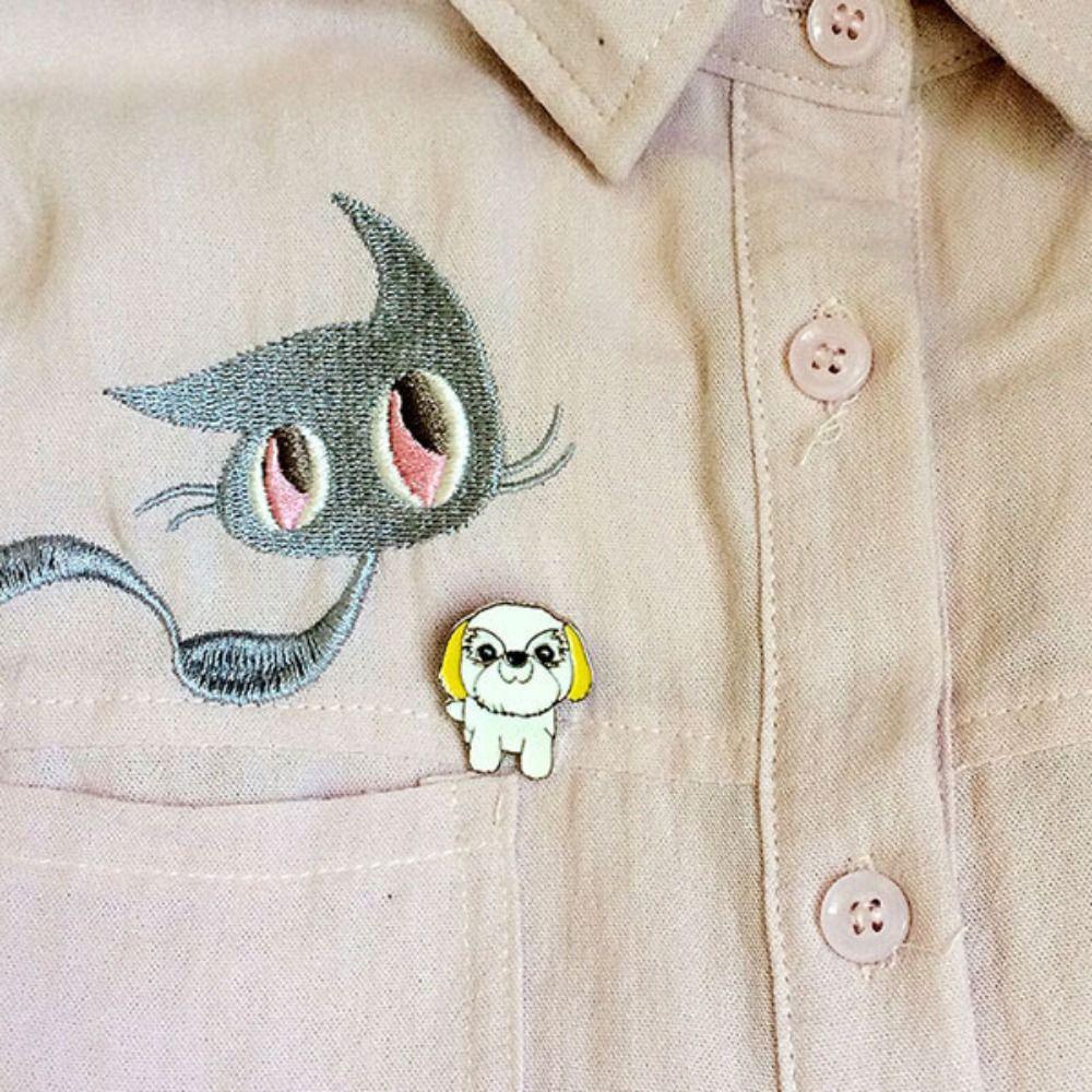 Cartoon Dog Dog Animal Enamel Pins Bulldog Cartoon Metal Badge Pet Dog Brooch Kid Gift