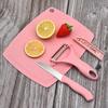 Stainless Steel Cutter Set Three Piece Set Wheat Straw Chopping Board Fruit Knife Peeler Combined Kitchen Tools