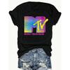 Ретро женская футболка с графическим принтом MTV, мягкая, повседневного кроя, можно стирать в машине, весна-лето