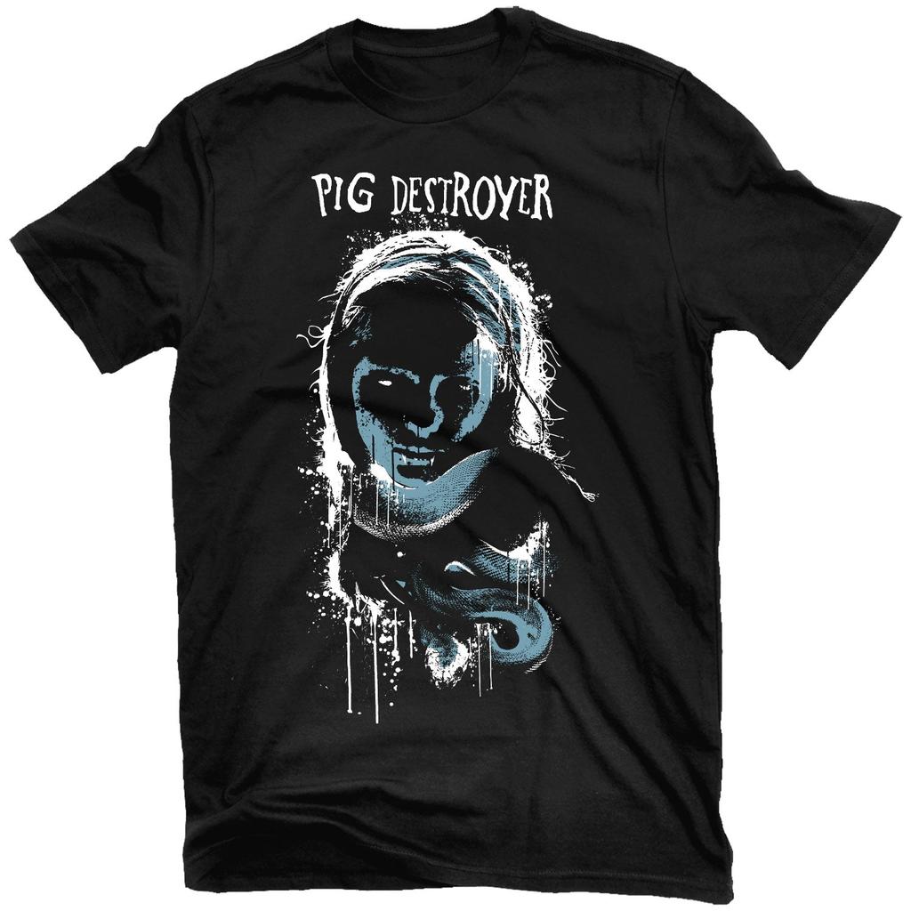Jef Whitehead Design Pig Destroyer Rock Band Graphic Tee  Cotton Round Neck Casual Unisex Tshirt Summer Top