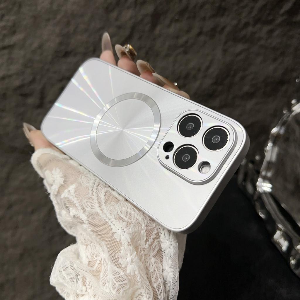 Узор Аврора CD для Apple 15 Promax Лазерный чехол для телефона Магнитный 14 Матовый для IPhone 16 Защитный чехол