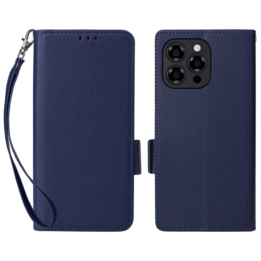 For Doogee Note 58 Pro/Note 58 Case with Wrist Strap Litchi Texture PU Leather Wallet Phone Cover