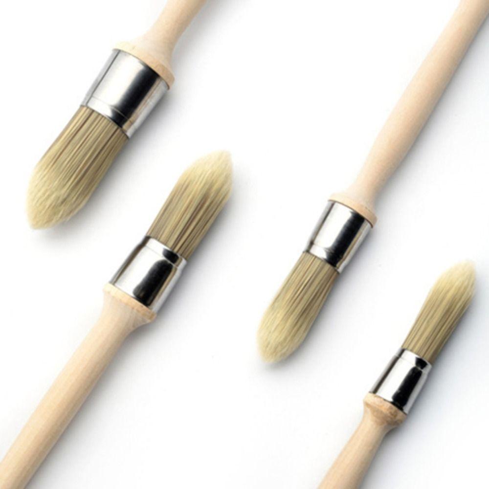 Wooden handle Round head brush Gap brush Wall Brushing Tools Multifunction Paint Brush  Painting