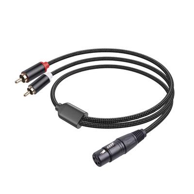Y-образный кабель-разветвитель XLR на два RCA, кабель-адаптер с защитой от помех для микшера, усилителя мощности, микрофона, аксессуары
