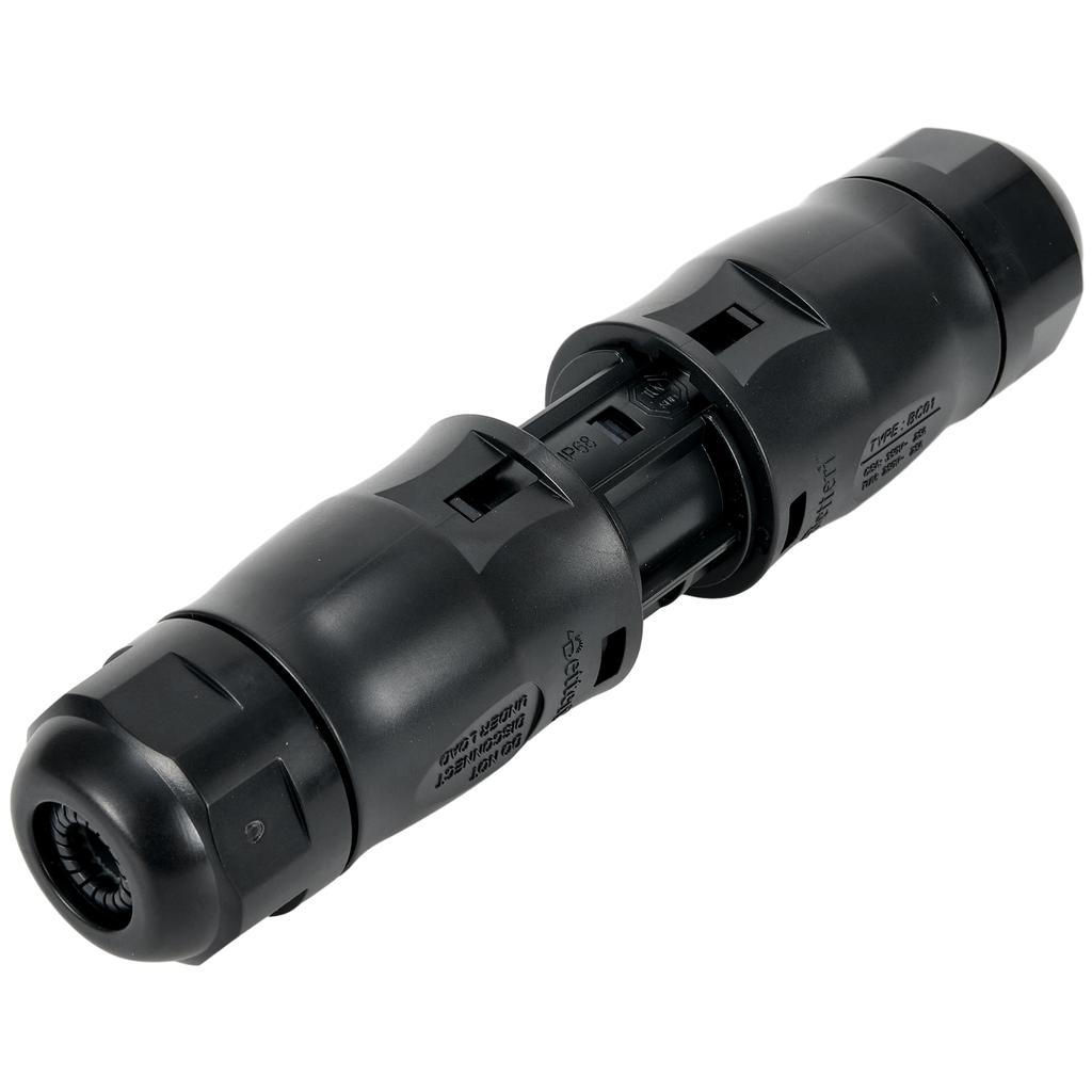 BC01 Coupling 3Pin Connector for Connecting Two Inverters IP67 Waterproof with Environmentally Friendly PVC Rubber Sheath