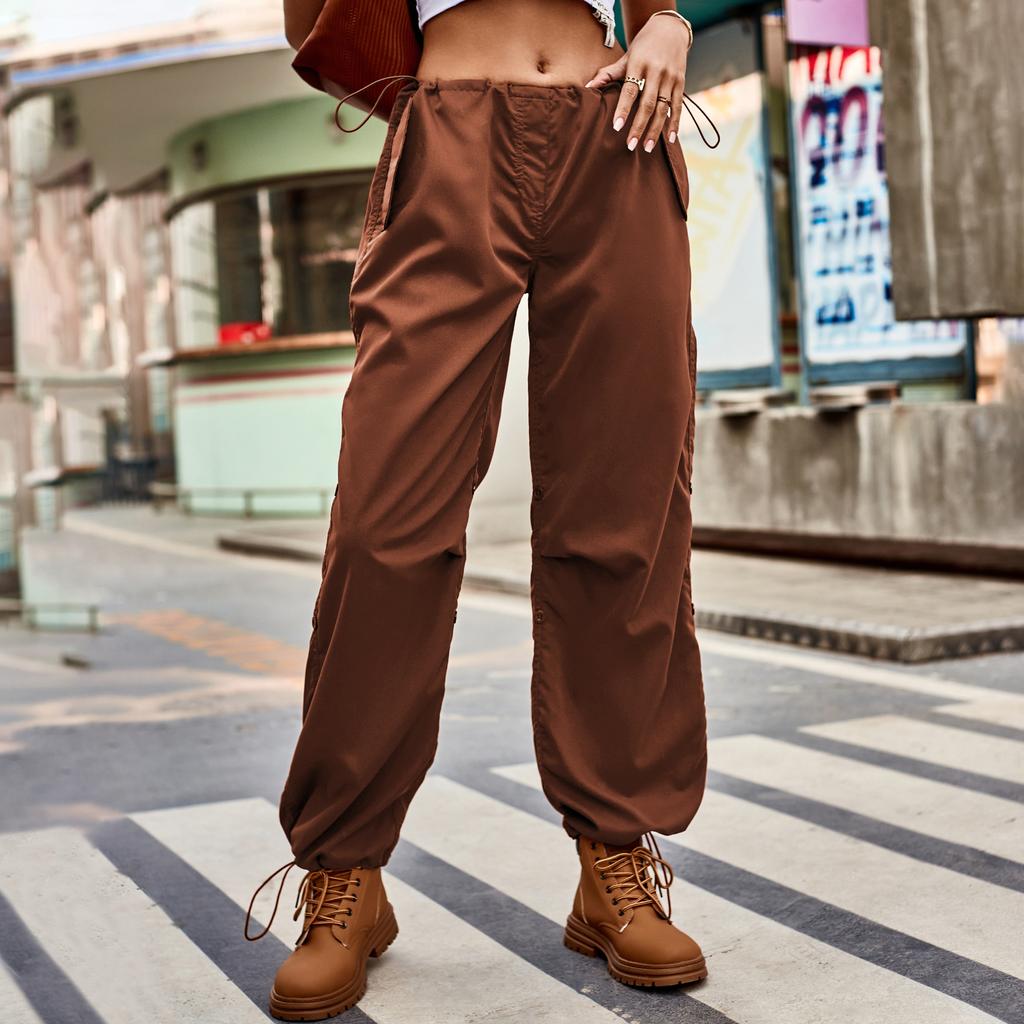 YYFS Women's Fashion Casual Solid Color Print Loose Trousers Pants & Capris