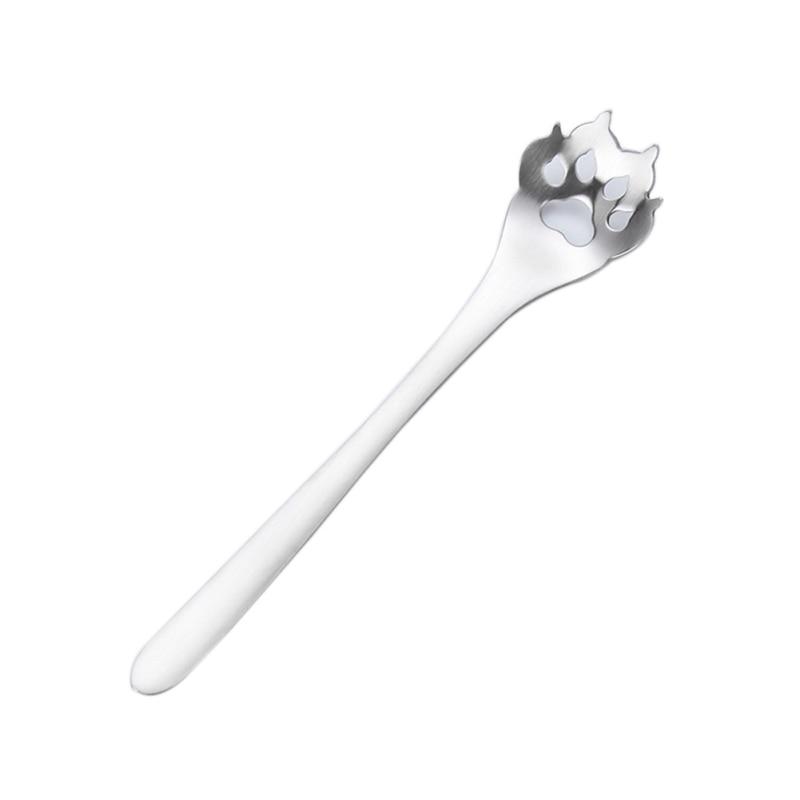 Десертная металлическая ложка в форме кошачей лапки