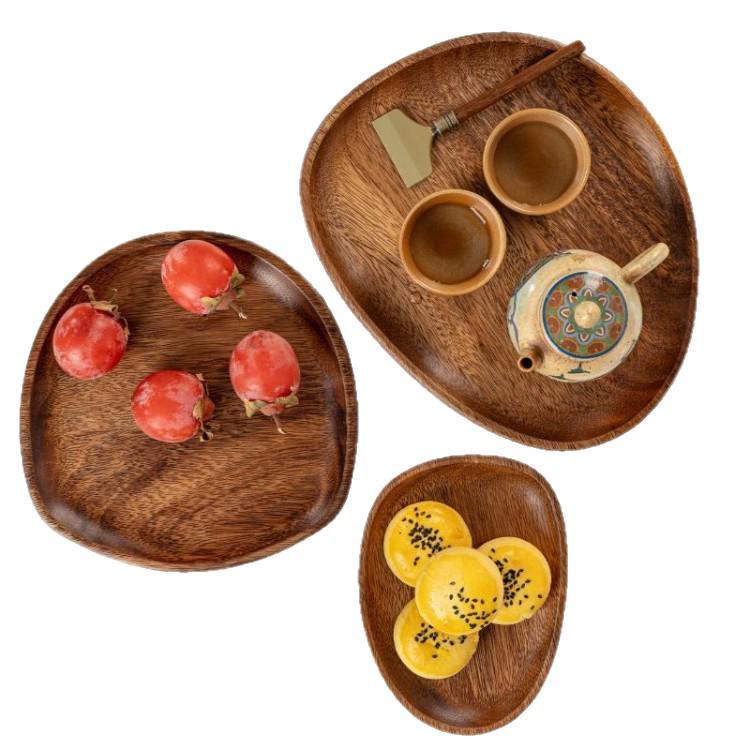 Walnut Irregular Shape Multi-functional Snack and Pastry Plate