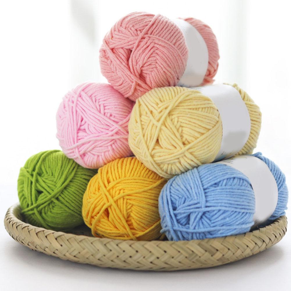 12 Colors Milk Cotton Yarn Crochet Cotton Knitting Thread Soft Warm Baby Yarn