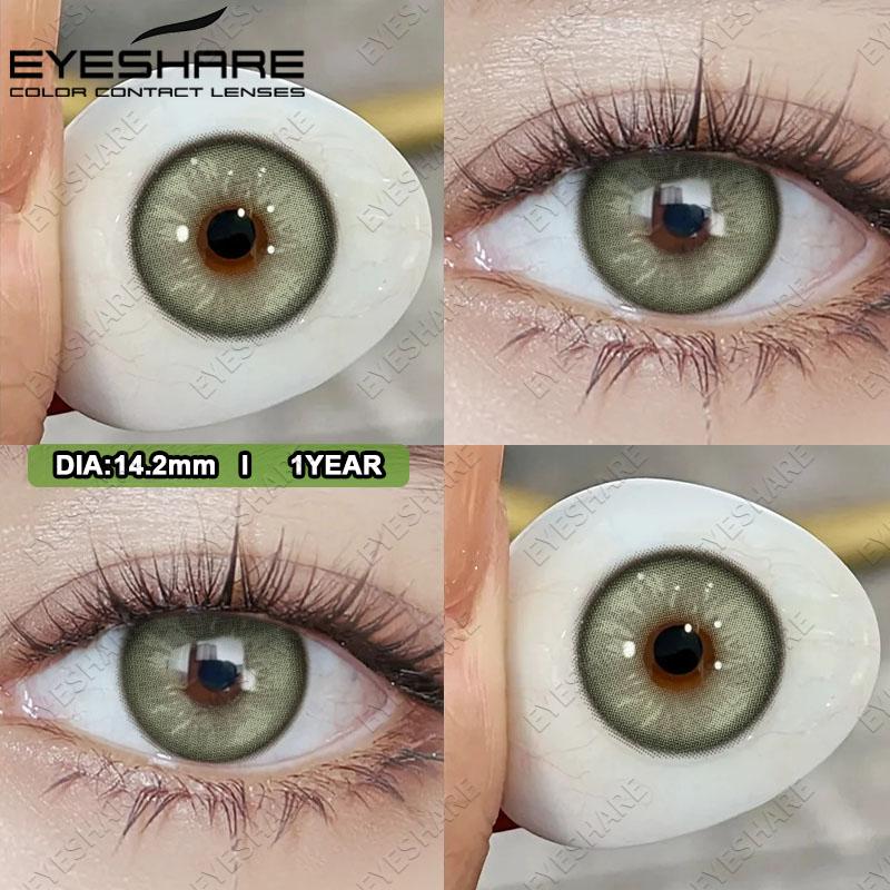 Eyeshare Colored Contact Lenses Brown Comfortable Fashion Contact Lenses Green Natural Colored Contact Lenses Blue Annual Cosmetic Lenses 1 Pair