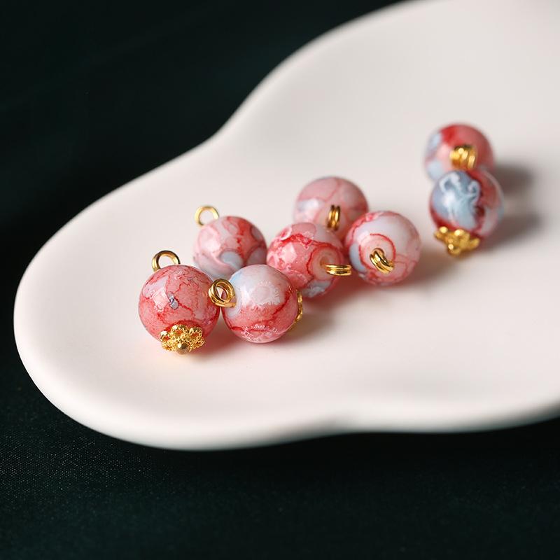 10 шт. традиционных китайских пуговиц 10 мм, цветные стеклянные пуговицы с ножкой, аксессуары для женской одежды