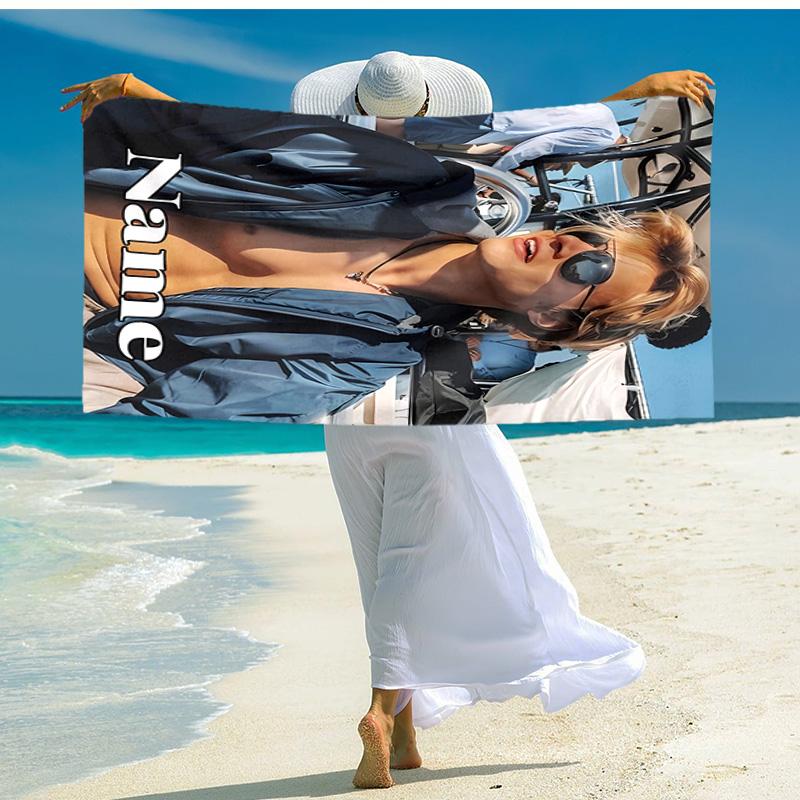 Personalized customized proof beach towel with Rudy Pankow pattern - soft, absorbent,quick-drying,perfect swimming,camping&bathing