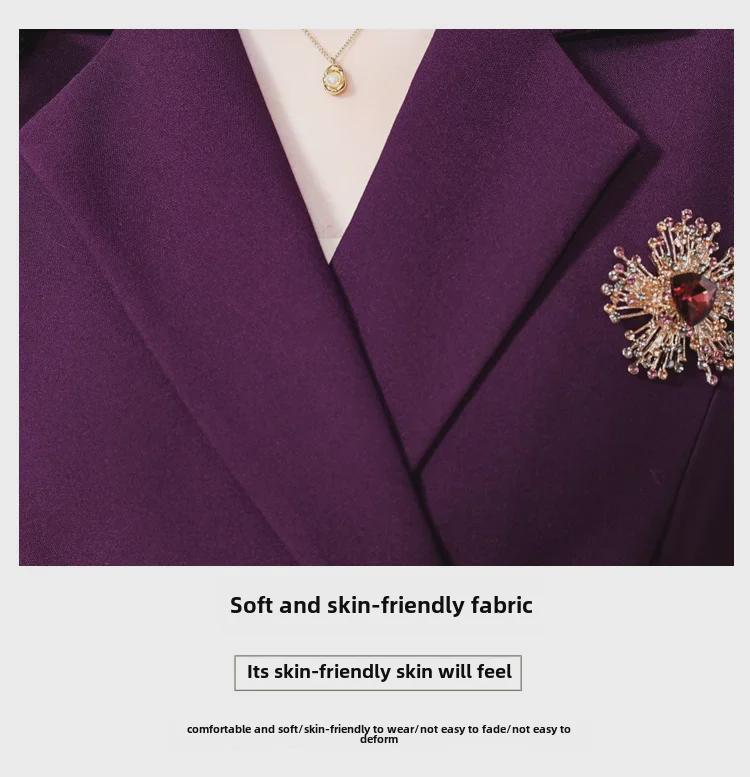 Платье-костюм высокого класса в корейском стиле с воротником - осень/зима 2023 г.: Элегантная плиссированная юбка для деловых поездок