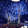 LED Meteor Shower Curtain Light String, Colorful Flowing Icicle Tube for Outdoor Decoration