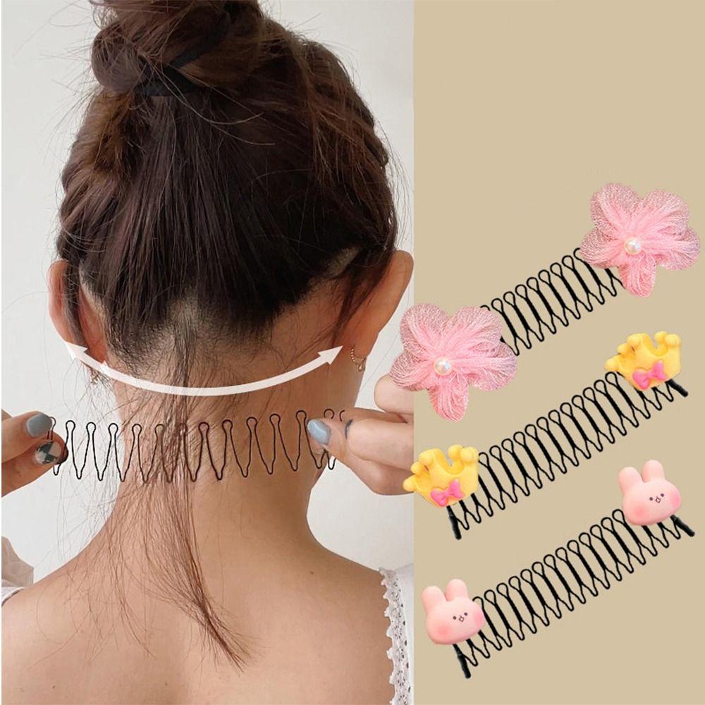 Teeth U Shape Hair Styling Comb Spring Invisible Extra Hair Holder Sweet Children