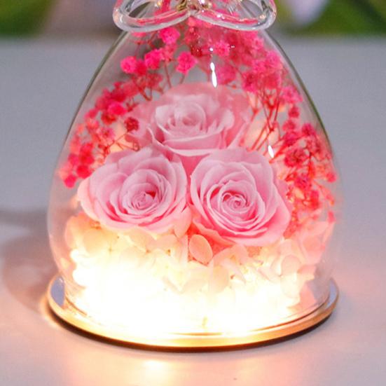 Yousheng Eternal Roses in Angel Glass Cover Настольные консервированные цветы Angel Preserved Roses Рождественские подарки для мамы, бабушки, жены