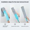 Выдвижной инструмент для очистки пыли в щелях с 2 салфетками из микрофибры, длинной ручкой, плоской насадкой для пыли, гибкий аксессуар для удаления пыли