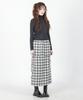 Catharsis Check Belted Elastic Long Skirt White One Size