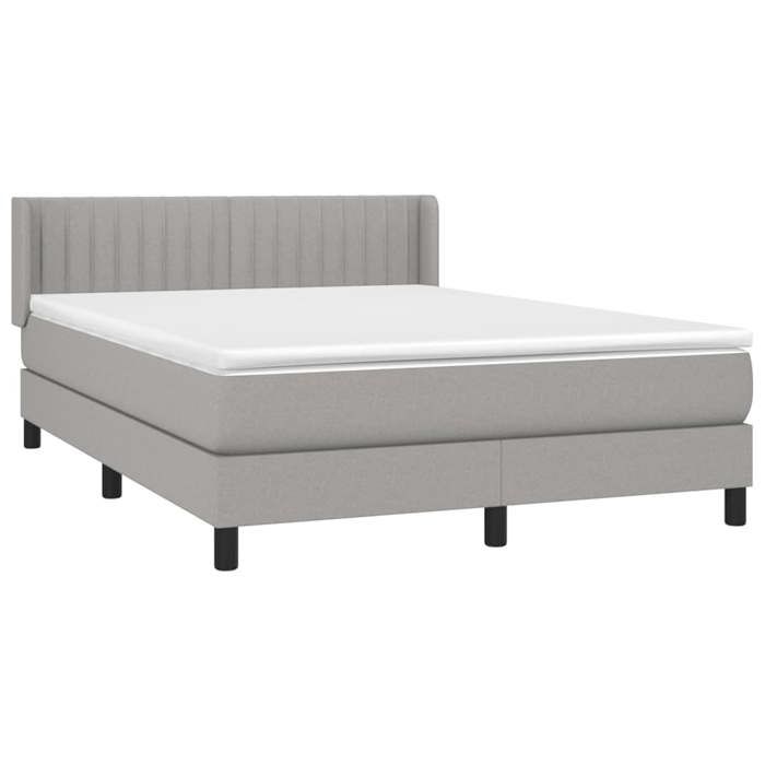 Sommier à lattes avec matelas - Maison Exclusive - 140x200cm - Tête de lit réglable - Gris clair