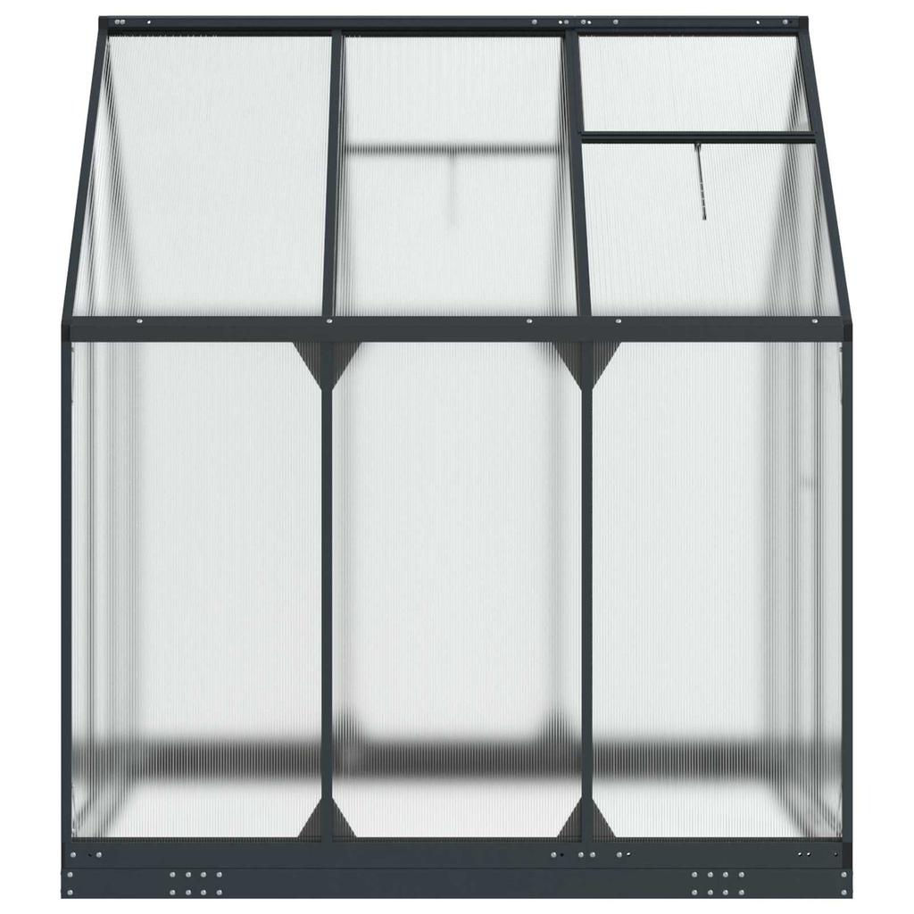 Garden Greenhouse with Door Anthracite 183.5 x 183.5 x 207 cm