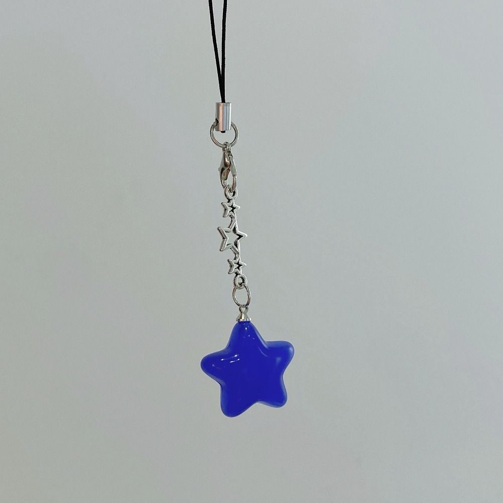 Pentagram Phone Chain Crystal Beads Tassel Keychain Pendent Charm Bag Pendant DIY Jewelry Making