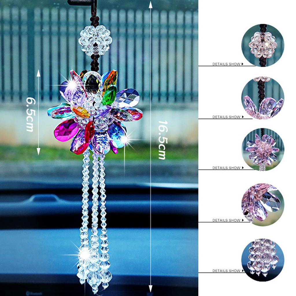 AAGWW Car Decoration, Interior Decoration, Gift, Crystal Pendant, Creative Rearview Mirror Pendant (Colorful Rainbow Design, 1 Piece)
