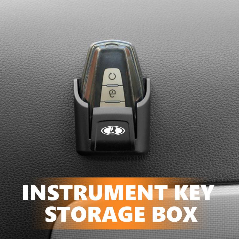 Car Key Holder Clip Interior Storage Box Dashboard Auto Organizer Accessories For Lada Niva Vesta 4X4 Largus Priora GrantaWW3