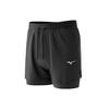 Mizuno Solid Color Double Layer Swim Shorts Men Swimwear Black N2CB3122