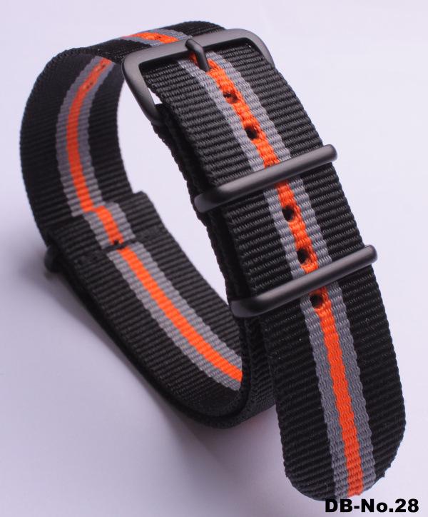 Черный нейлоновый и парусиновый ремешок для часов с вакуумно-нанесенной застежкой