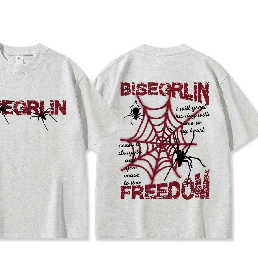 Повседневные женские мягкие хлопковые футболки с принтом «Крик, пауки, паутина», топы с коротким рукавом и принтом на спине, модная женская одежда