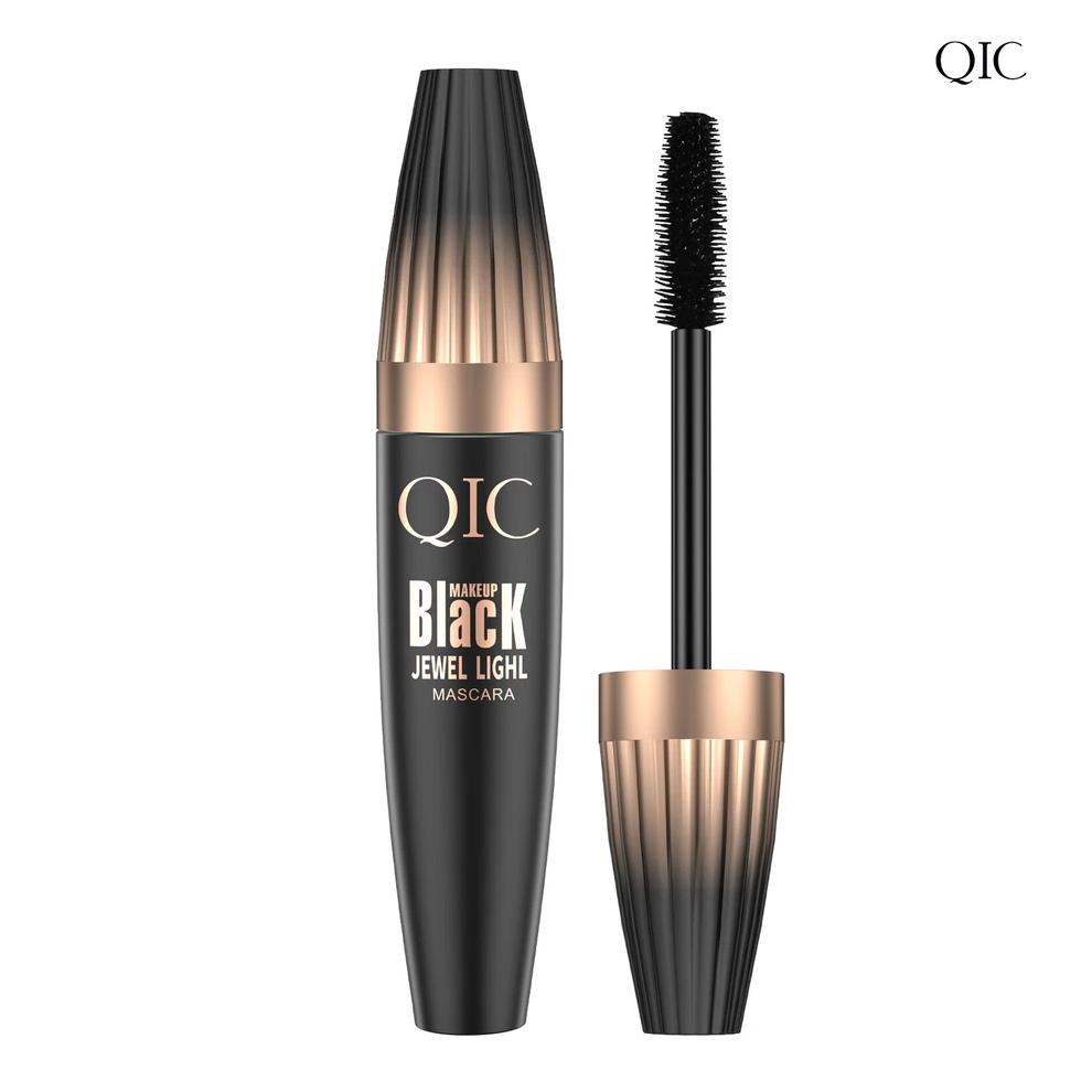 QIC Black 4D Silk Fiber Waterproof Mascara - 500% Volume, Real Length, No Extensions Needed