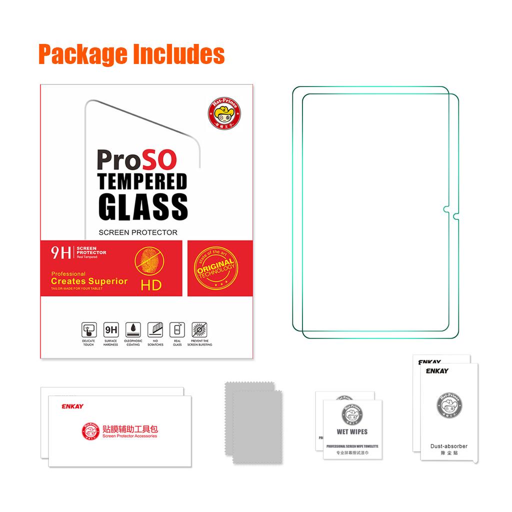 ENKAY HAT PRINCE 2Pcs for Xiaomi Redmi Pad SE 0.33mm Screen Protector 2.5D 9H Ultra Clear High Aluminium-silicon Glass Film