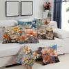 Floral Print Pillowcase Cushion Cover with Zipper Wear Resistant Non-Fading Washable Easy Maintenance Decorative Pillowslip