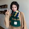 Korean Style Multicolor Cashmere Shawl Windproof Women Winter Scarves Knitted Stripe Scarf  Student
