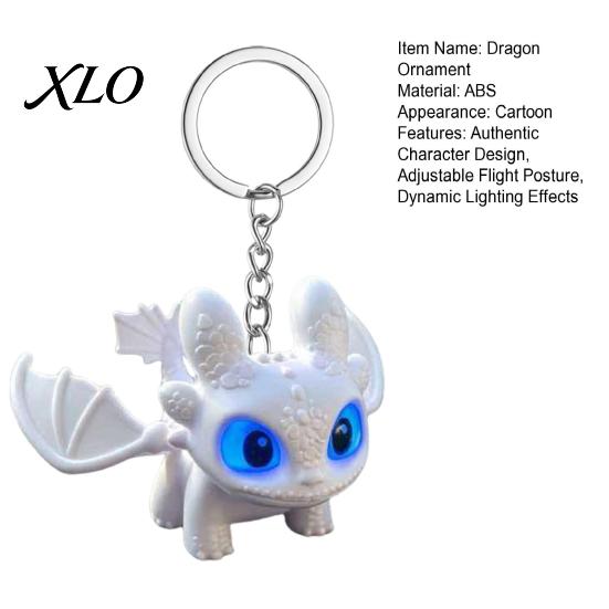 Creative Hanging Ornament Dragon Car Dashboard Ornament, Flapping Wings LED Flashing Eyes Keychain Lifelike Flight Posture Replica with Motion Sensor,