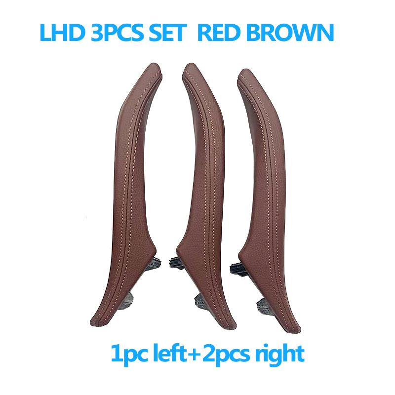 3 шт. внутренние ручки для 3 пассажирских дверей с кожаной ручкой в ​​сборе для BMW 5 серии F10 F11 520i 523i 525i 528i