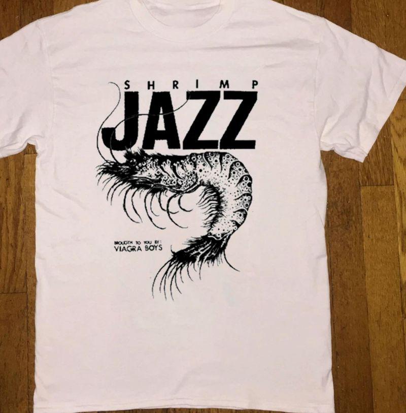 Редкая футболка Viagra Boys Sgap One Shrimp Jazz Унисекс Унисекс Футболки Топ Белый Все Размеры