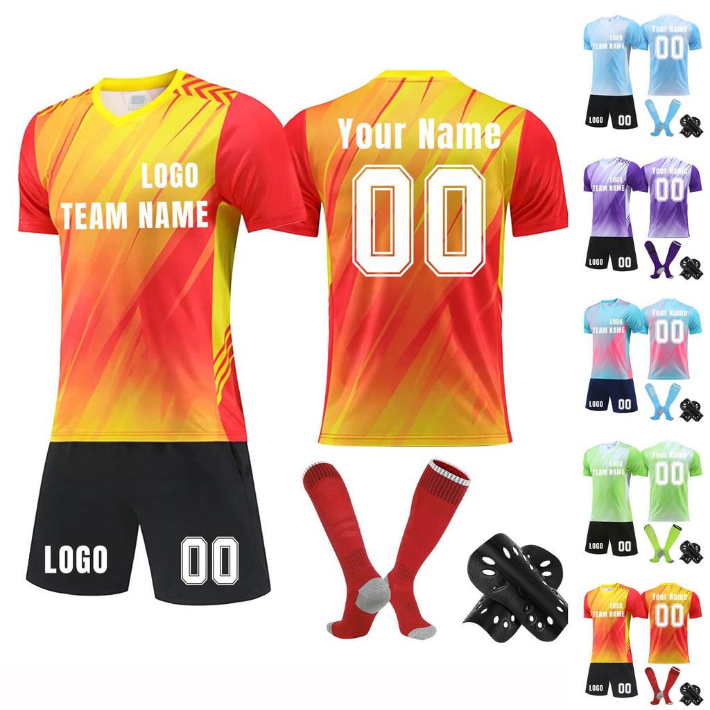 Комплект персонализированных рубашек для мужчин и девочек с именем и номером, футбольные майки на заказ для мальчиков, тренировочный костюм