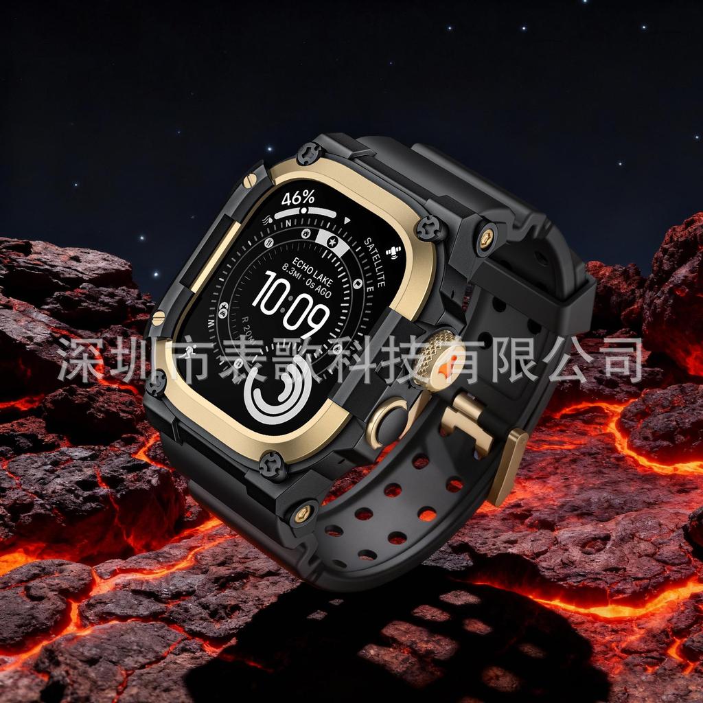 Силиконовый ремешок Apple Ultra: Совместимо с Frogman Half-Wrap Integrated iWatch, Apple Watch.