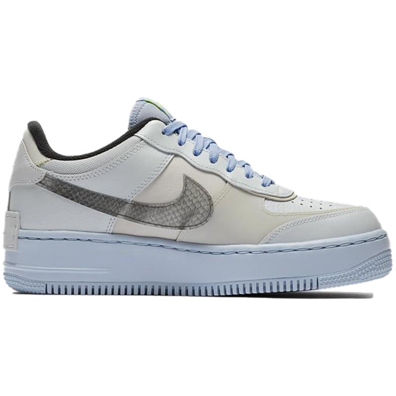 Nike Женские кроссовки Air Force 1 Low Shadow Pure Platinum Snakeskin Blue CV3027-001