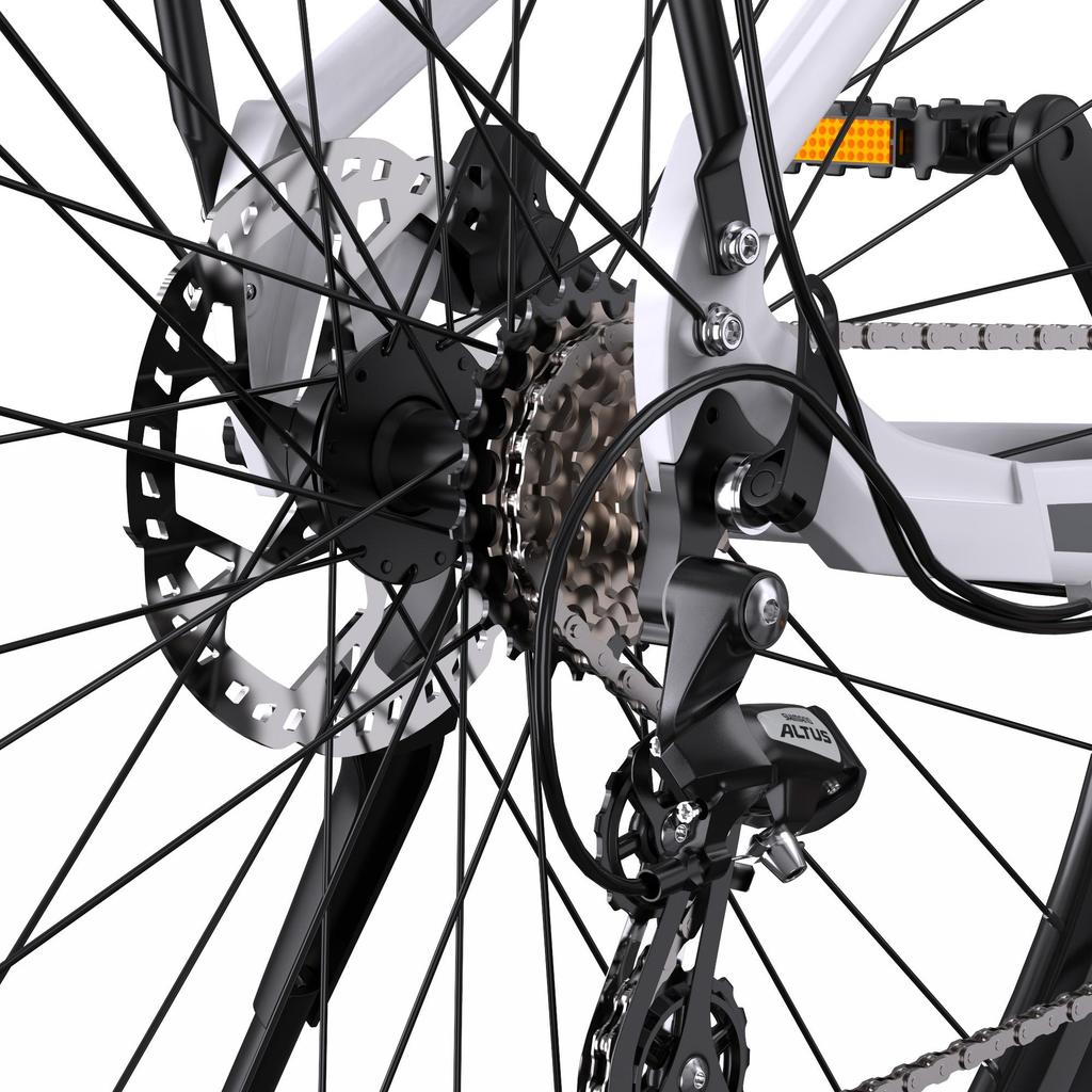 ONESPORT OT07 Electric Bike All-aluminum Alloy Frame 27.5 Inch Commuter Electric Bike BAFANG Mid Motor & 36V 250W 14Ah Battery-White