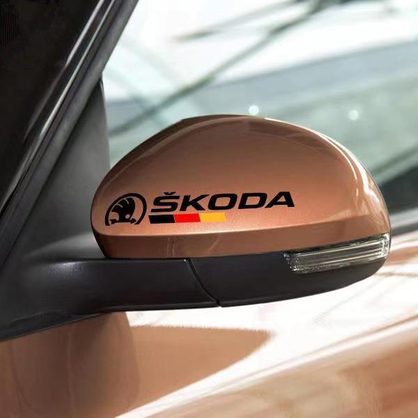 VMAD6 Car Sticker 2PCS Car Rearview Mirror Reflective Decals Waterproof Safety Warning Stickers Accessories For Skoda Octavia A5 A7 RS