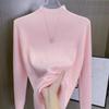 Women's Half Turtleneck Rhinestone Sweater Pullover Stretch Knit Sweater Slim-Fit Long Sleeve Knit Top  Autumn  Winter