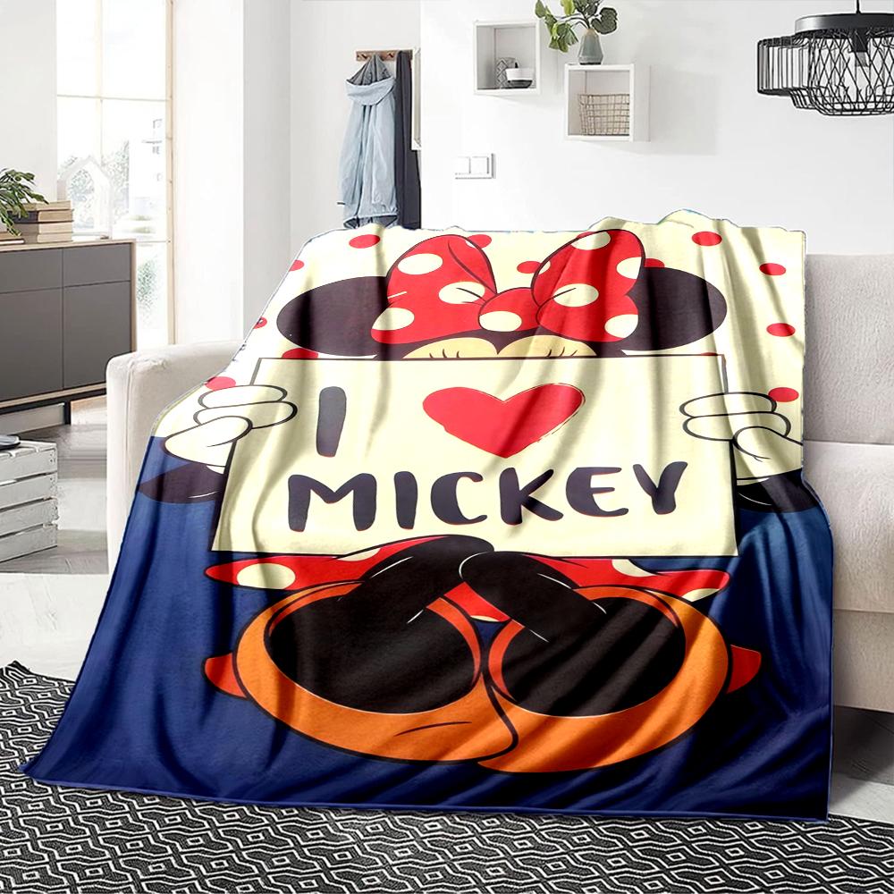 Love Mickey Mouse Blanket Soft Throw Blanket For Home Bedroom Bed Sofa Travel Office Solid Christmas Blanket