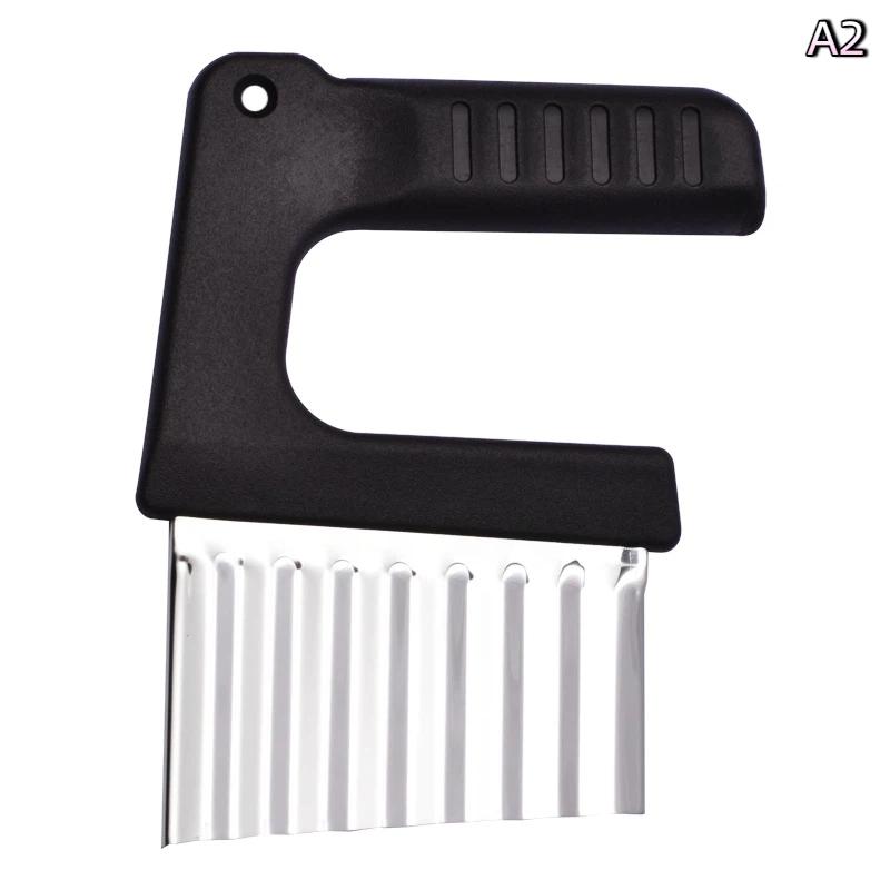 M-Stainless Steel Potato Crinkle Wavy Slicer Knife French Fries Dough Vegetable Fruit Potato Cutter Chopper Kitchen Maker Tool