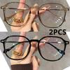 2Pcs Ultra Light Myopia Glasses Men Women Minus Diopter Eyeglasses Trendy Large Size Square Frame Near Sight Eyewear Eyeglasses